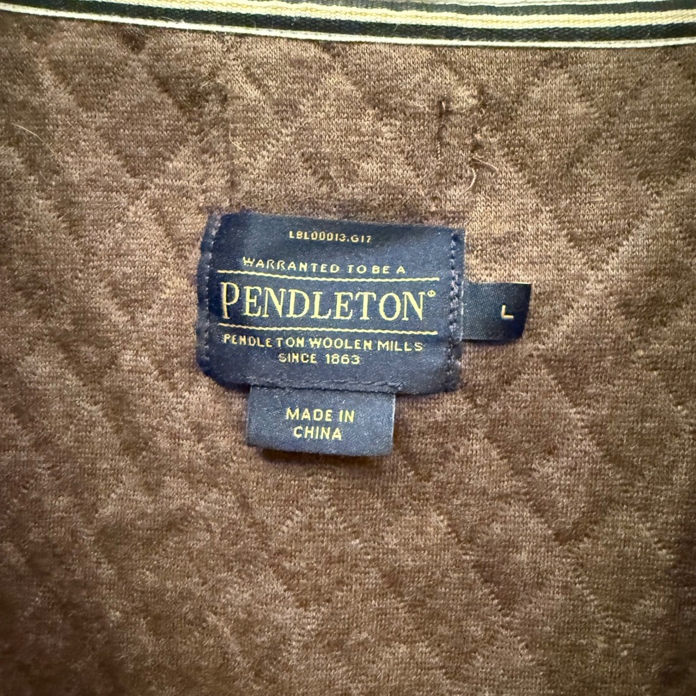 Pendleton Brown Quilted Diamond Pattern Vest Snap… - image 7